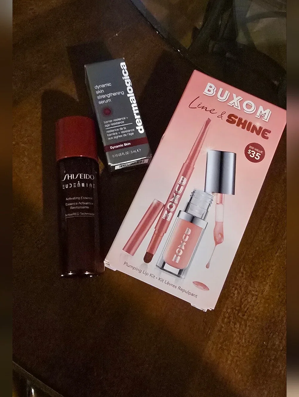 Beauty Bundle, NWT, Buxom Lip Gloss Set, Shisheido Serum, Dermatologica